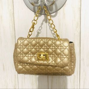 Mini Gold Quilted Bag